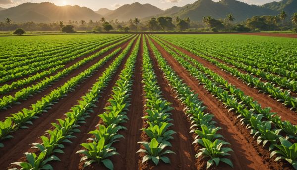 Dachine, igname et madère cultivés dans les terres fertiles