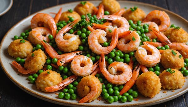 Dombrés aux crevettes et accras de legumes frais du marché