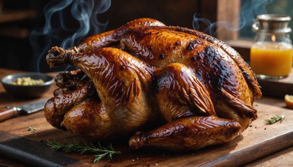 Le poulet boucané exhale des parfums de bois fumé uniques